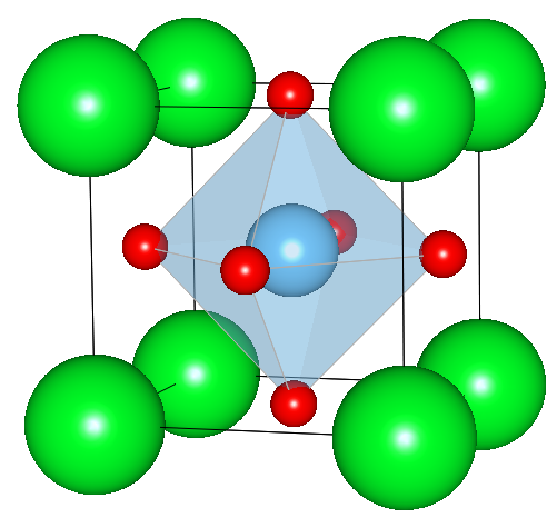 SrTiO3 cubic perovskite unit cell.