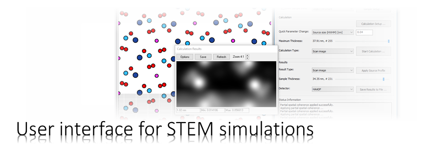 User interface for STEM simulations